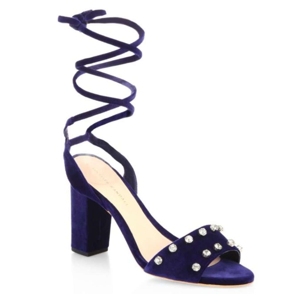 Loeffler Randall Elayna Navy Velvet Sandals